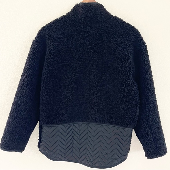 Athleta Cozy Sherpa Snap Sweatshirt XS Black - Picture 6 of 7